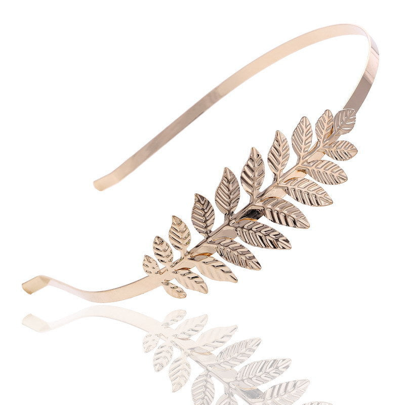 Wholesale Christmas Bride Gold Leaf Crown Tiara Hair accessories